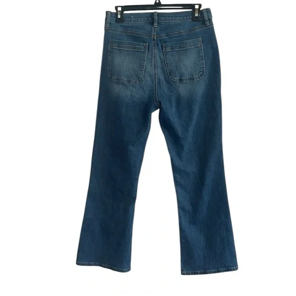 LOFT Kick Flare Crop Jeans with Braided Patch Pockets Size 27/4 NWT - Picture 3 of 10